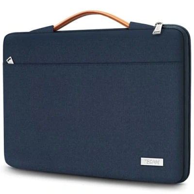 Image of TECOOL 16 Inch Laptop Sleeve Case, Protective Notebook Bag Water resistant Case for MacBook Pro M3 M2 M1 2023 2019,16&quot; Lenovo Thinkpad IdeaPad HP Dell ASUS Huawei,Dark Blue