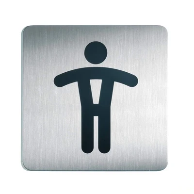 Image of Durable 495423 Pictogram WC Men, Square, 150 x mm, Stainless Steel