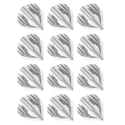 Image of RED DRAGON Hardcore Radical White &amp; Grey Extra Thick Standard Dart Flights 4 sets Per Pack (12 in total)