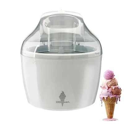 Image of Sensio Home Ice Cream Maker Machine Gelato Sorbet Frozen Yoghurt Detachable Mixing Paddle Easy to Operate Make Delicious in 20 Minutes (White)