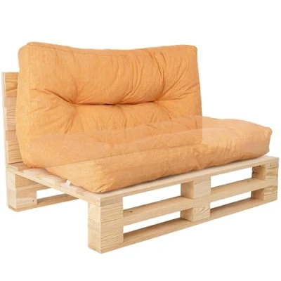 Image of bananair Pallet Cushions Outdoor Water Repellent &amp; UV Resistant Fabric Highly Comfortable Foam Padded Garden Furniture (Versatile Seat/Backrest Cushion 120x60 cm, Orange)
