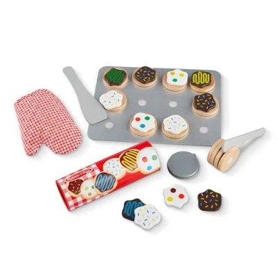 Image of Melissa &amp; Doug Wooden Cookie Set Pretend Play Food Toy for Kids 3+ Gift Boy or Girl