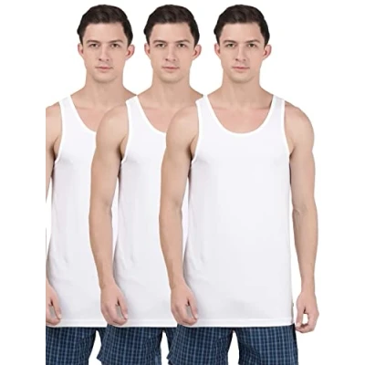 Image of Jockey Men&#039;s Pack of 3 Vests, White, M