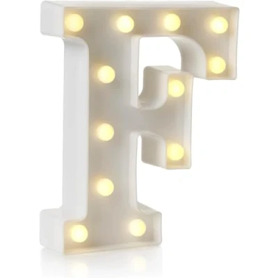 Image of anso LED Alphabet Letter &amp; Number Light Sign Decorations Lamp for Home Birthday Party Event Night Lights 22cm (F)