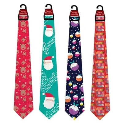 Image of Tallon Xmas Musical Jingle Christmas Party Tie for Adults, Assorted Designs X1
