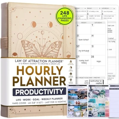 Image of Life Planner Undated Deluxe Weekly, Monthly Planner, a 12 Month Journey To Increase Productivity Organizer, Gratitude Journal, Agenda Do List, Gift Box &amp; Stickers Start Anytime