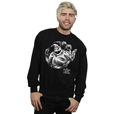 Image of Disney Men&#039;s Nightmare Before Christmas Ooogie Boogie Mono Sweatshirt Black Large