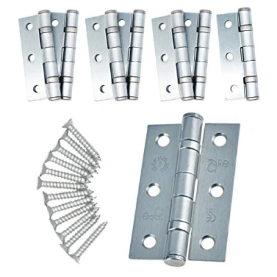 Image of Door Hinge 3&quot; / 76mm Satin Chrome Ball Bearing Washer CE Grade 7 for Fire 4 Pair