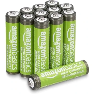 Image of Amazon Basics AAA High Capacity Rechargeable NiMh Batteries 850mAh (12 Pack) Pre charged