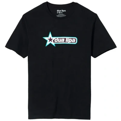 Image of Dua Lipa Official Merch DL Logo T Shirt, Black