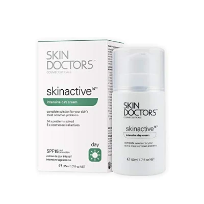 Image of skin Doctors Skinactive 14 Intensive Day Cream Moisturiser for the face, with SPF15, Active helps hydration, firmness, anti ageing &amp; reduces redness, pore size, fine lines, wrinkles, sagging skin, sun spots, uneven tone and pigmentation 50ml