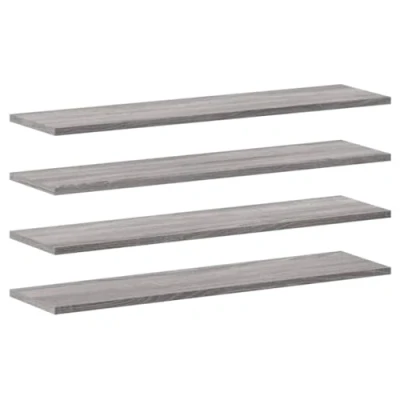 Image of vidaXL Engineered Wood Wall Shelves Grey Sonoma Floating Storage/Shelf Set 80x20 cm Multipurpose Display in Living Room/Office
