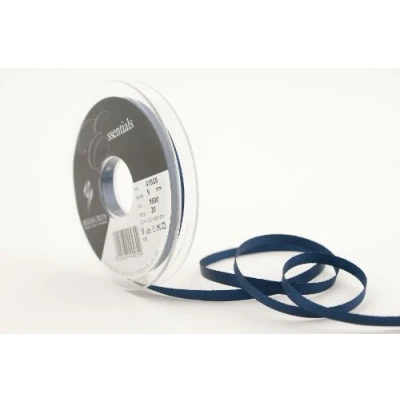 Image of Berisfords 41025 20 m x 6 mm Polyester Grosgrain Ribbon, Navy