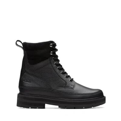 Image of Clarks Praguestyle Laceup boots for kids, Size: 7.5K, Black Leather