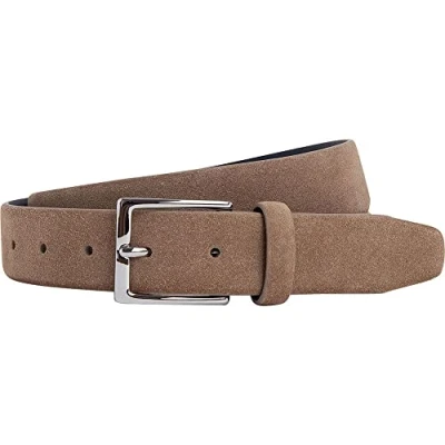 Image of Hackett London Men&#039;s Suede Feather Edge Belt, Tan, 30