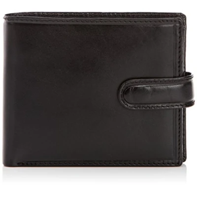 Image of Visconti Mens LUXURY Italian LEATHER Tabbed WALLET Monza Collection GIFT BOXED (Black)