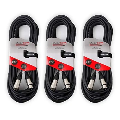Image of 3x StageCore 20M XLR to Microphone Cable Lead DJ Disco