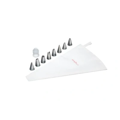 Image of KitchenCraft Sweetly Does It Beginners Cake Decorating Piping Set, with Icing Bag and Nozzles, 8 Pieces