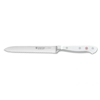 Image of Wüsthof Classic White 5 Inch Serrated Utility Knife