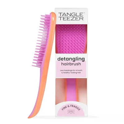 Image of Tangle Teezer The Fine &amp; Fragile Wet Detangler Hairbrush Soft Flex Teeth for Less Breakage Ideal Thinning Hair, Color Treated Sensitive Scalps Comfort Handle Apricot Lilac
