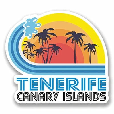 Image of 2 x 10cm Tenerife Spain Vinyl Sticker Decal Laptop Travel Luggage Canaries #9869 (10cm Wide 9cm High)