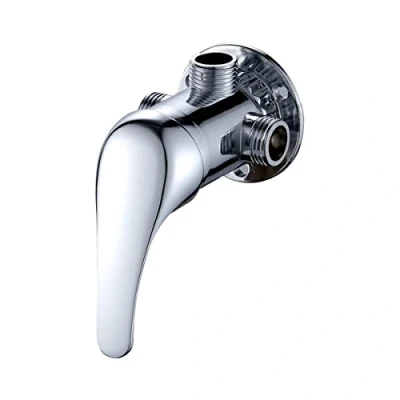 Image of Bathroom Shower Mixer Taps, Wall Mounted Brass Faucet, Manual Valve Control Switch, Chrome Bath Tap for Cold and Hot Water