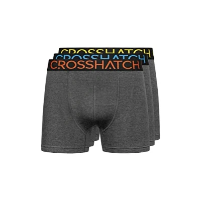 Image of Crosshatch Mens Boxers Shorts Multipack Underwear Gift Set Colour Chasma Boxers(S/Charcoal)