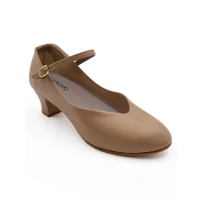 Image of Capezio Women’s Junior Footlight Character Dance Shoes, Professional Shoes For Women Suitable Many Styles, Comfortable &amp; Supportive Heels Beige (Caramel), Size 6