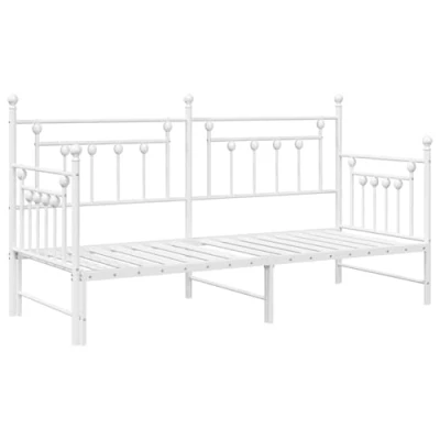 Image of vidaXL Daybed Frame with Trundle in White 80x200 cm Steel