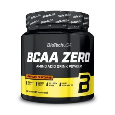 Image of BioTechUSA BCAA Zero Essential Amino Acid Powder 6g with Instant L Leucine Vegan Sugar Free, Lactose Gluten 360 g, Orange