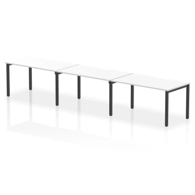 Image of Evolve Plus 1400mm Single Row 3 Person Bench Desk White/Black