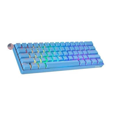 Image of Geeky GK61 SE 60% Mechanical Gaming Keyboard 61 Keys Multi Color RGB LED Backlit for PC/Mac Gamer ANSI US American Layout (Blue, Black)