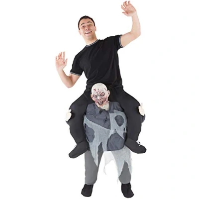 Image of Unisex Piggy Back Zombie Fancy Dress Costume With Stuff Your Own Legs