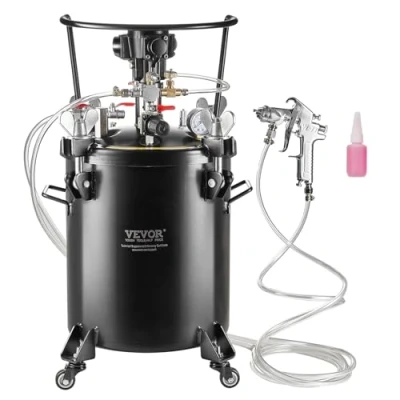 Image of VEVOR Spray Paint Pressure Pot, 30 L/7.5 gal Fully Automatic Stirring Pot Tank, 70 psi Adjustale Pressure, Tank with Gun and Hoses, for Home Decor Industry Painting