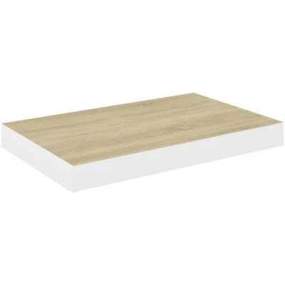 Image of vidaXL Floating Wall Shelf Oak and White 40x23x3.8 cm MDF