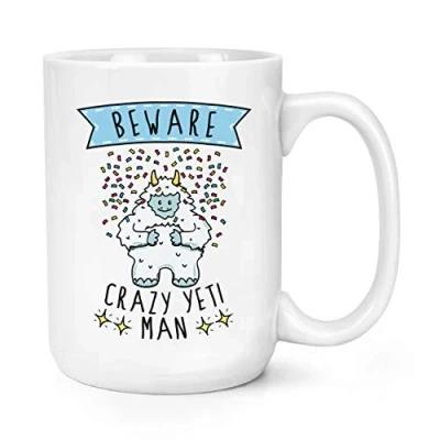 Image of Beware Crazy Yeti Man 15oz Large Mug Cup