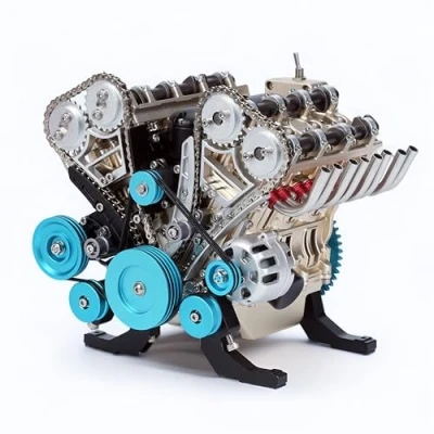 Image of TECHING Mini v8 Engine Model Kit That Runs Mechanical Metal Assembly DIY Car 500+Pcs Educational Experiment