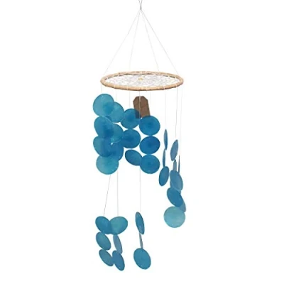 Image of VIE Naturals Capiz Shell Windchime 45 cm Hanging Height Blue, One