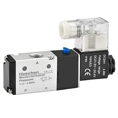 Image of Heschen Electrical Pneumatic Solenoid Valve 3V210 08 24VDC 4.8W PT1/4 3/2 Way CE