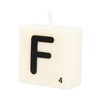 Image of PD Party 7040016 Letter Candle Decorations Ambience F, Cream/Black, 4cm Length x Width 2cm Height
