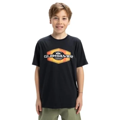 Image of Quiksilver Locked UP Unisex Print Tshirt for kids, Size: 8y, Dark navy