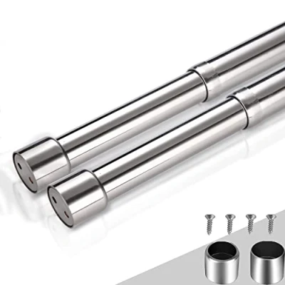 Image of Wardrobe Rail 31 52 cm, Extendable Rail, Clothes Pole Stainless Steel with End Sockets &amp; Screw, for Wardrobe, Shower, Balcony, Windows