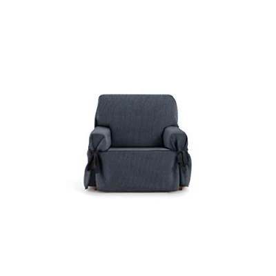 Image of Eysa Rabat adjustable universal sofa cover with ties 1 seater color 03/blue
