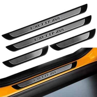Image of Axenture Compatible with Skoda YETI 2009 2017 Chrome Door Sill Trim Plate Covers Scratch Guard 4 Pcs
