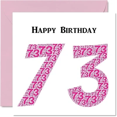 Image of Fun 73rd Birthday Cards for Woman Shapecloud Happy Card Dad Mum Great Grandad Grandpa Nanny Grandma Gran Uncle Auntie, 145mm x Greeting Cards,