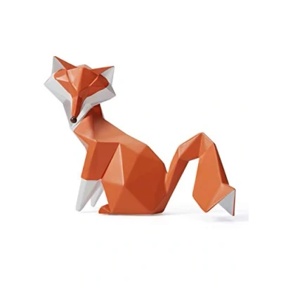 Image of Amoy Art Fox Ornament Gifts Aniaml Statue Sculpture Modern Figurine Decor Home Arts Table Centerpiece Crafts Polyresin 20cm