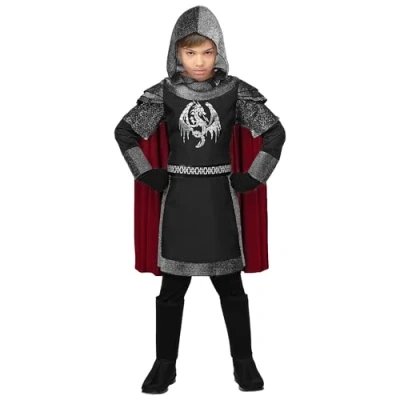 Image of Widmann 10131167 Children&#039;s Dark Knight Costume, Black, Grey, 140 (EU)