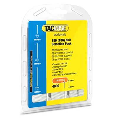 Image of Tacwise 0205 Selection Pack of Type 18G / 15 30 mm Galvanised Brad Nails, 4000
