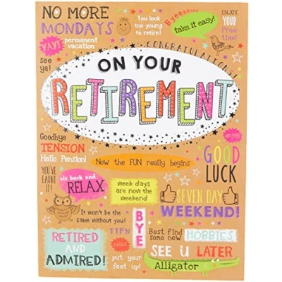 Image of Piccadilly Greetings Modern Large Card Retirement 12 x 9 inches