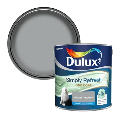 Image of Dulux Simply Refresh Matt Emulsion Paint Warm Pewter 2.5L, 5382893